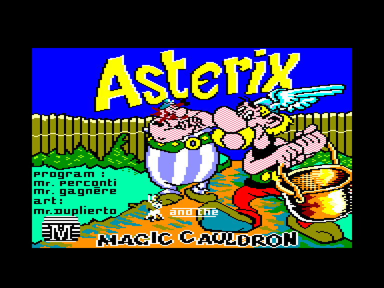 screenshot of the Amstrad CPC game Asterix and the magic cauldron