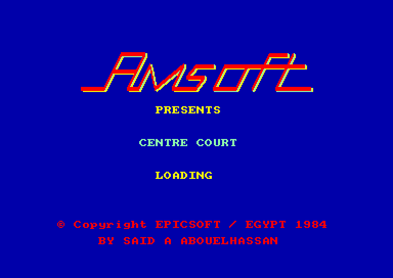 screenshot of the Amstrad CPC game Centre court tennis