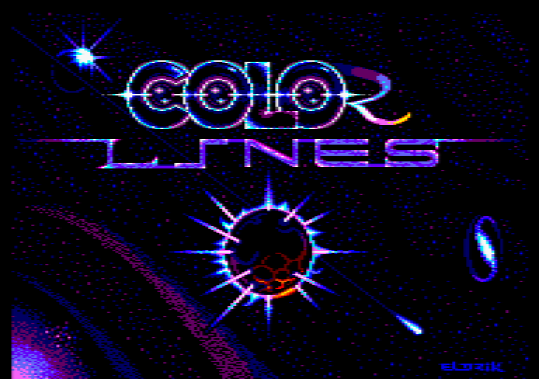 écran de chargement du jeu Amstrad CPC Color Lines