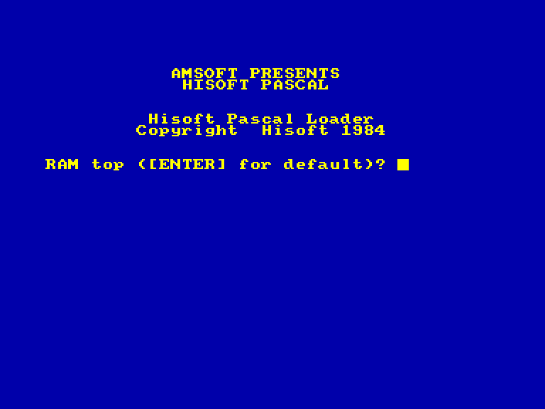 screenshot of the Amstrad CPC game Hisoft Pascal