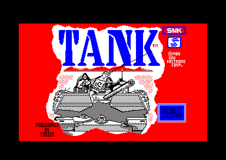 loading screen of the Amstrad CPC game Tank by Choice Software