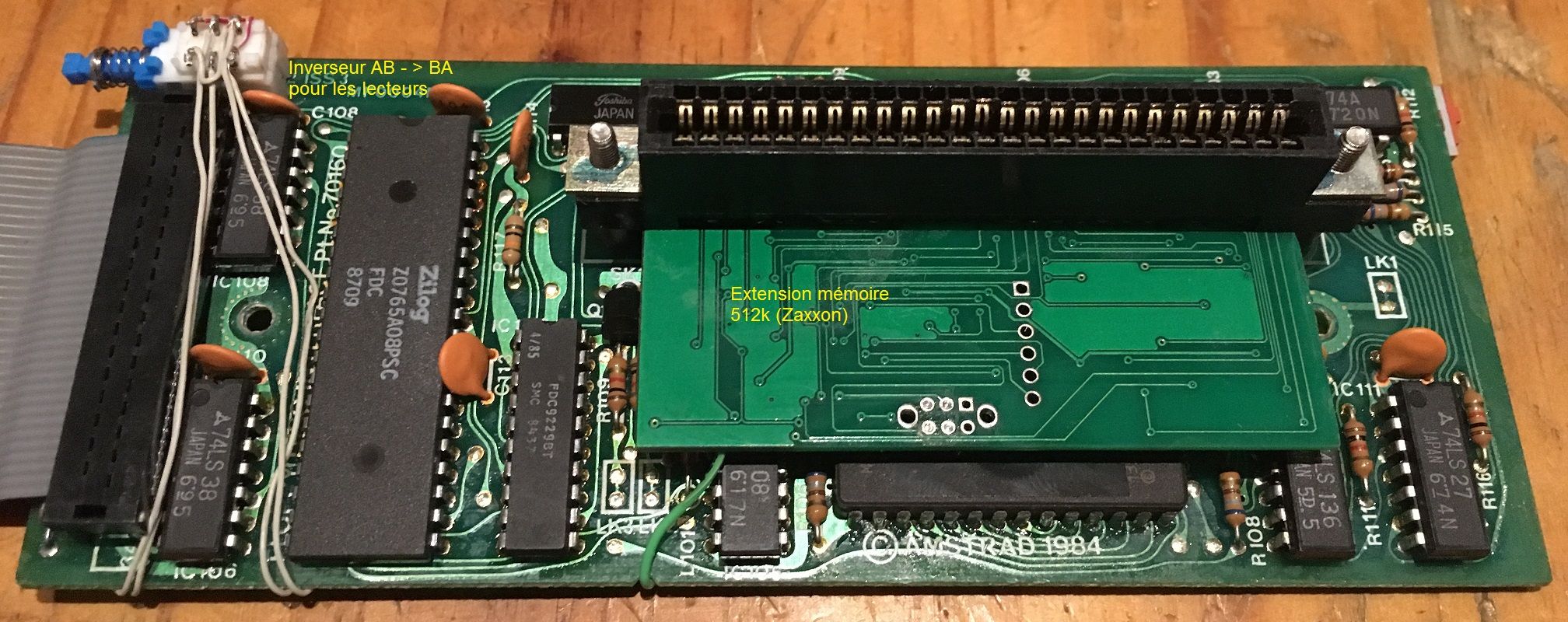 face de l'interface Amstrad CPC DDI-1 modifiée