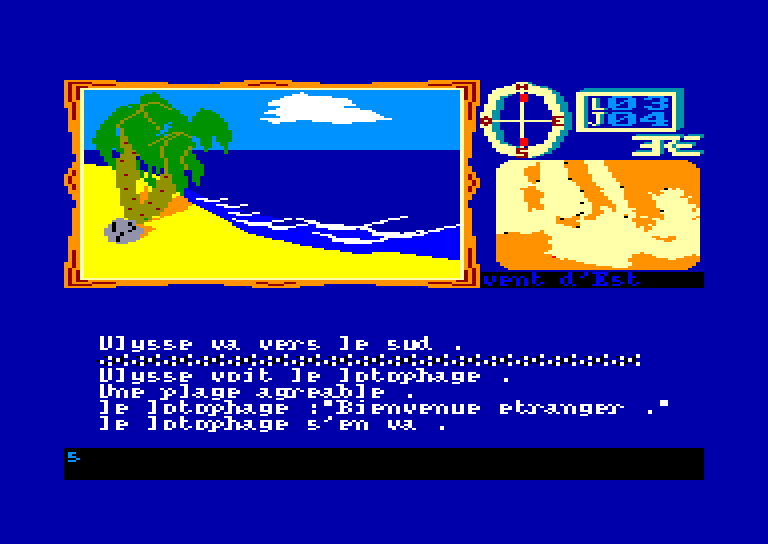 screenshot of the Amstrad CPC game 1001 B.C. - A Mediterranean Odyssey by GameBase CPC