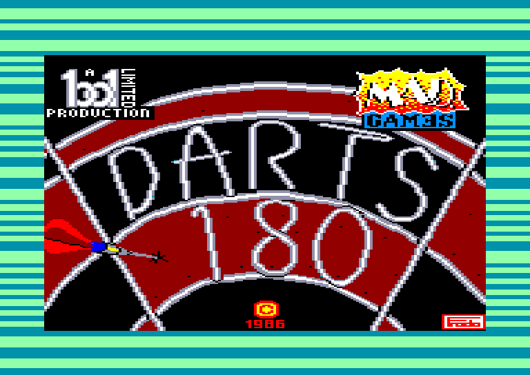 screenshot of the Amstrad CPC game Darts 180 by GameBase CPC