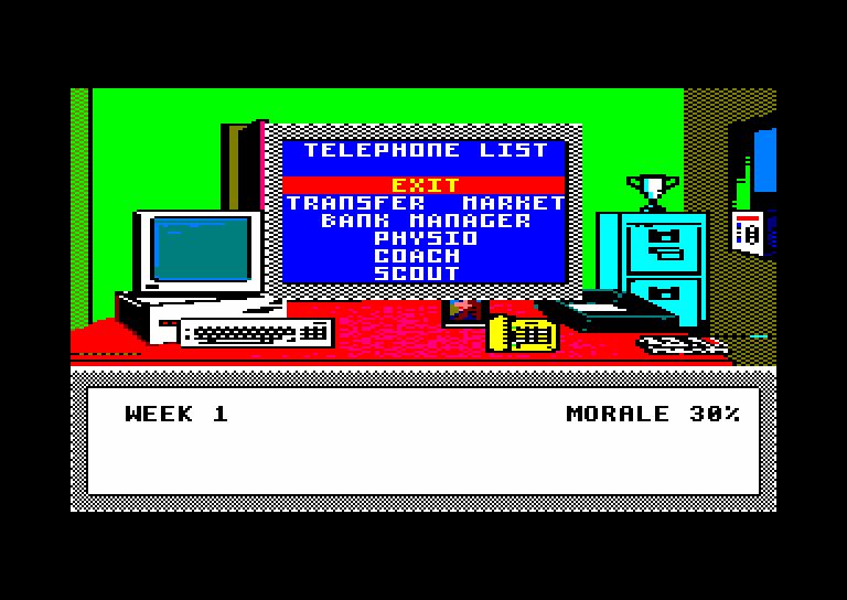 screenshot of the Amstrad CPC game 1st division manager by GameBase CPC