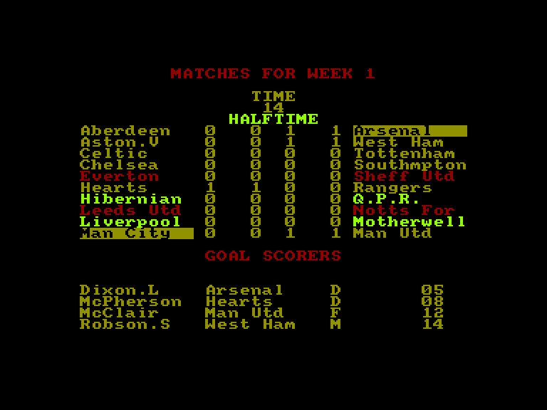 screenshot of the Amstrad CPC game 2 Player Soccer Squad by GameBase CPC