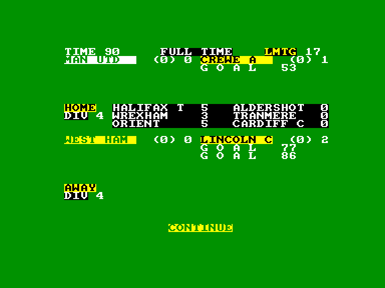 screenshot of the Amstrad CPC game 2 Player Super League by GameBase CPC