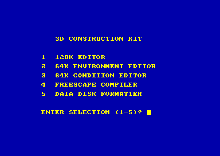 screenshot of the Amstrad CPC game 3D Construction Kit by GameBase CPC