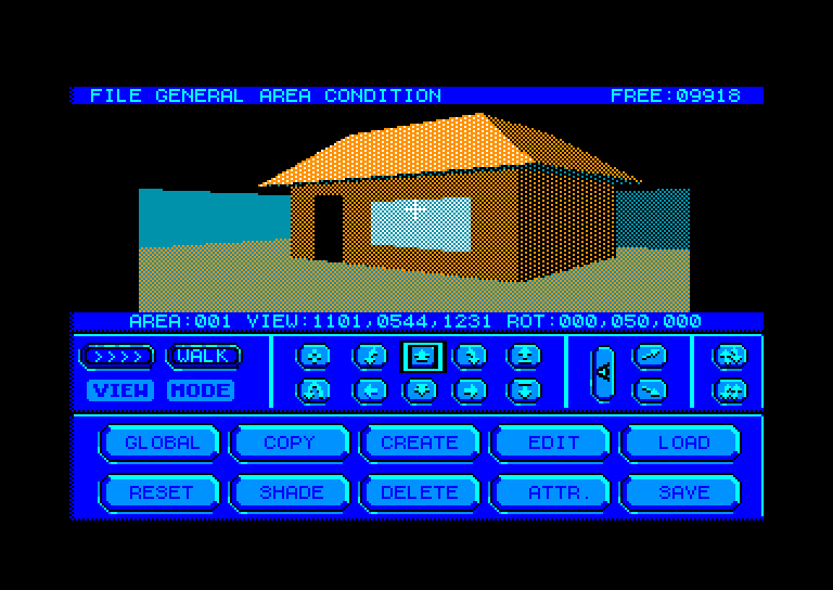 screenshot of the Amstrad CPC game 3D Construction Kit by GameBase CPC