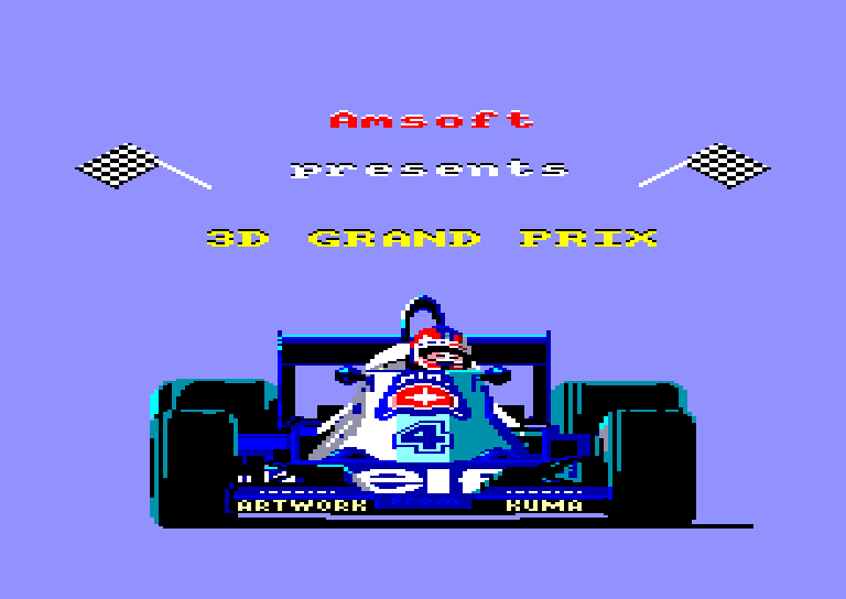 screenshot of the Amstrad CPC game 3D Grand Prix by GameBase CPC