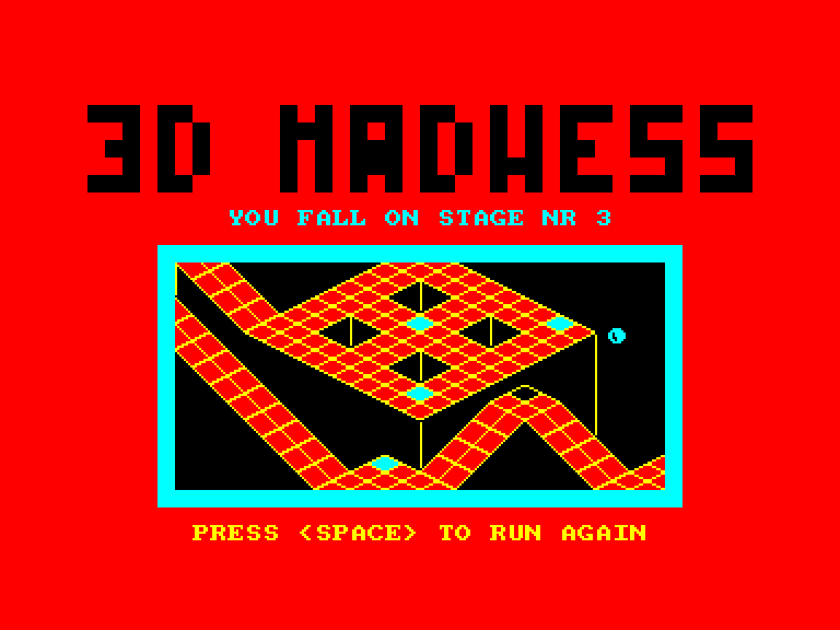screenshot of the Amstrad CPC game 3D Madness by GameBase CPC