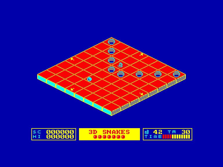 screenshot of the Amstrad CPC game 3D Snakes by GameBase CPC