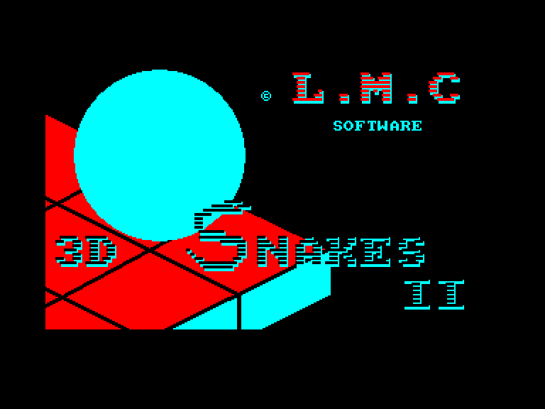 screenshot of the Amstrad CPC game 3D Snakes II by GameBase CPC