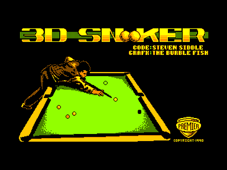 screenshot of the Amstrad CPC game 3D Snooker by GameBase CPC