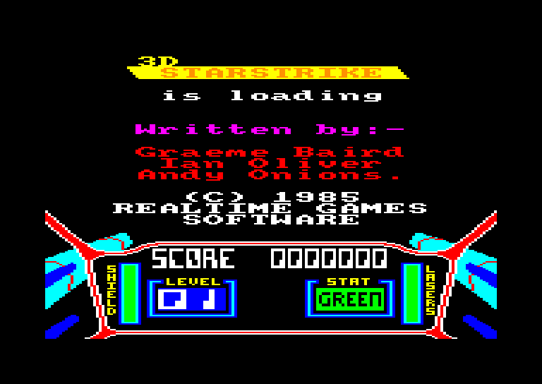 screenshot of the Amstrad CPC game 3D Starstrike by GameBase CPC