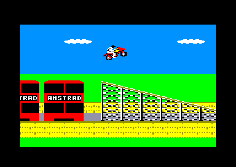 screenshot of the Amstrad CPC game 3D Stunt Rider by GameBase CPC