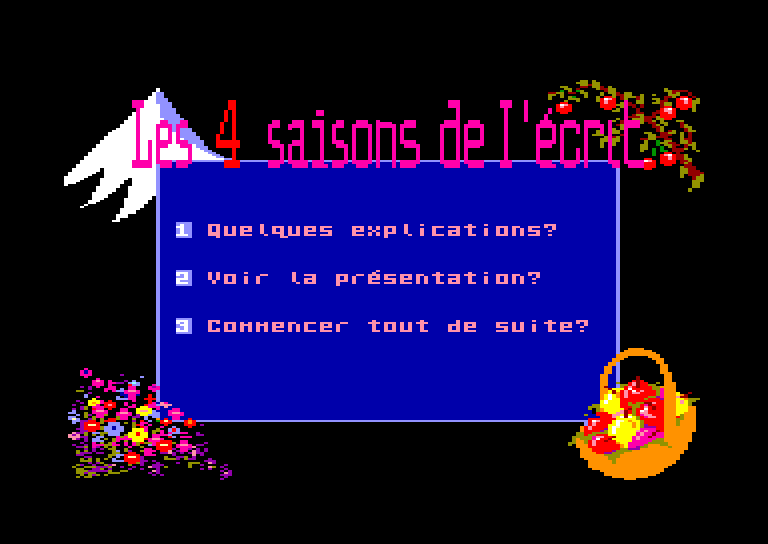 screenshot of the Amstrad CPC game 4 Saisons de l'Ecrit CE-CM (les) by GameBase CPC