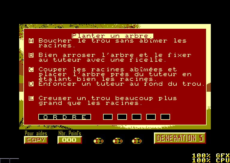 screenshot of the Amstrad CPC game 4 Saisons de l'Ecrit CE-CM (les) by GameBase CPC