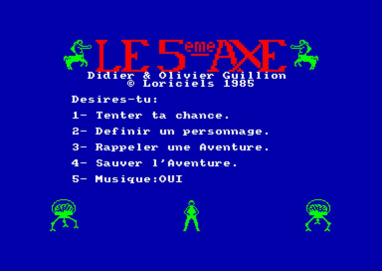 screenshot of the Amstrad CPC game 5eme axe (le) by GameBase CPC