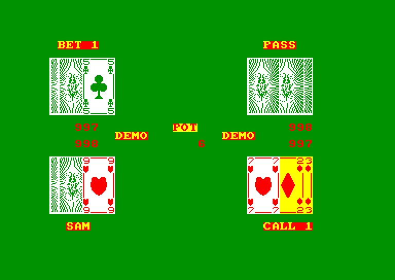 screenshot of the Amstrad CPC game 7 card stud by GameBase CPC