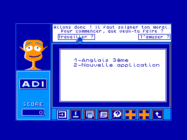 screenshot of the Amstrad CPC game ADI Anglais 3eme by GameBase CPC