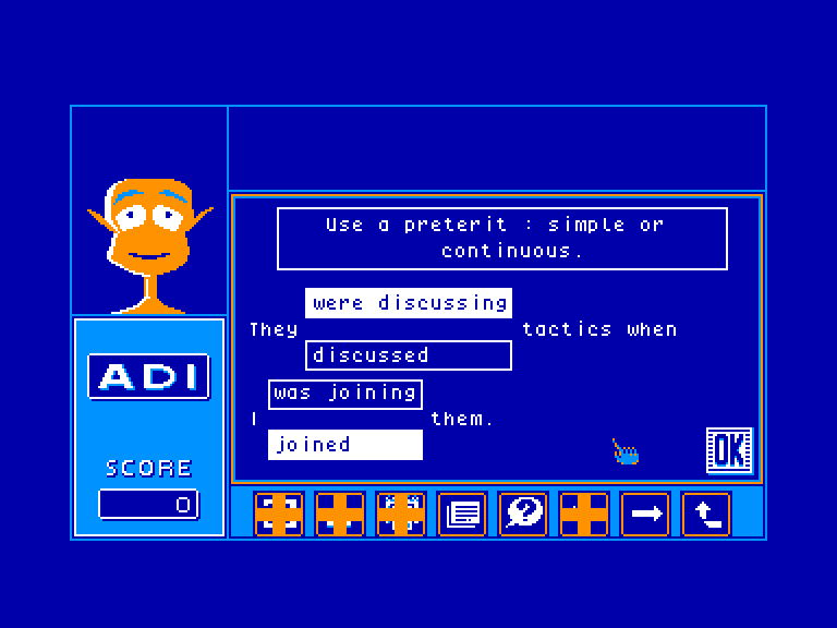 screenshot of the Amstrad CPC game ADI Anglais 3eme by GameBase CPC