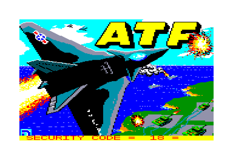 screenshot of the Amstrad CPC game ATF - Advanced Tactical Fighter by GameBase CPC