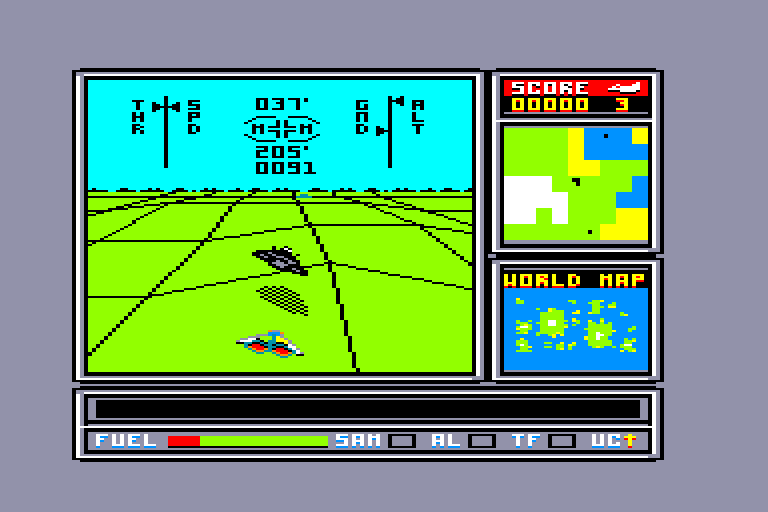 screenshot of the Amstrad CPC game ATF - Advanced Tactical Fighter by GameBase CPC