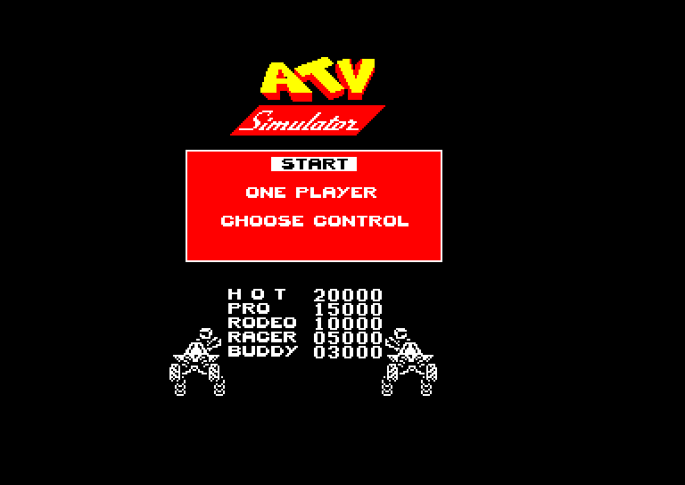 screenshot of the Amstrad CPC game ATV simulator by GameBase CPC