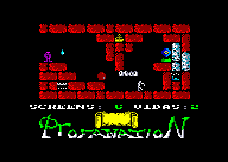 screenshot of the Amstrad CPC game Abu Simbel Profanation by GameBase CPC