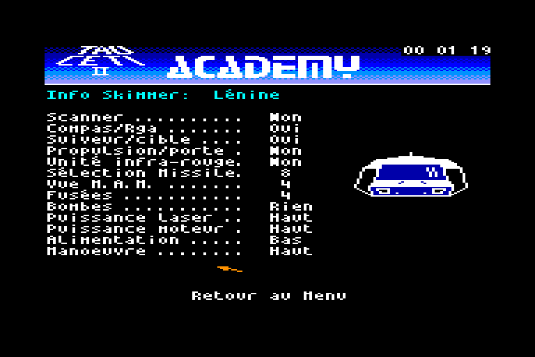screenshot of the Amstrad CPC game Academy - Tau Ceti II by GameBase CPC