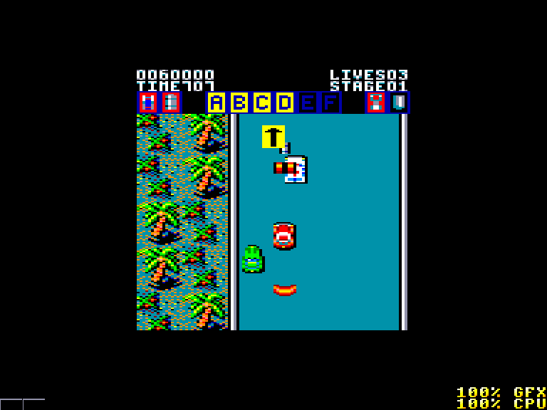 screenshot of the Amstrad CPC game Action Fighter by GameBase CPC
