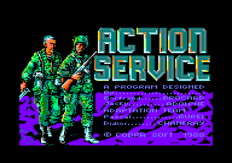 screenshot of the Amstrad CPC game Action service by GameBase CPC