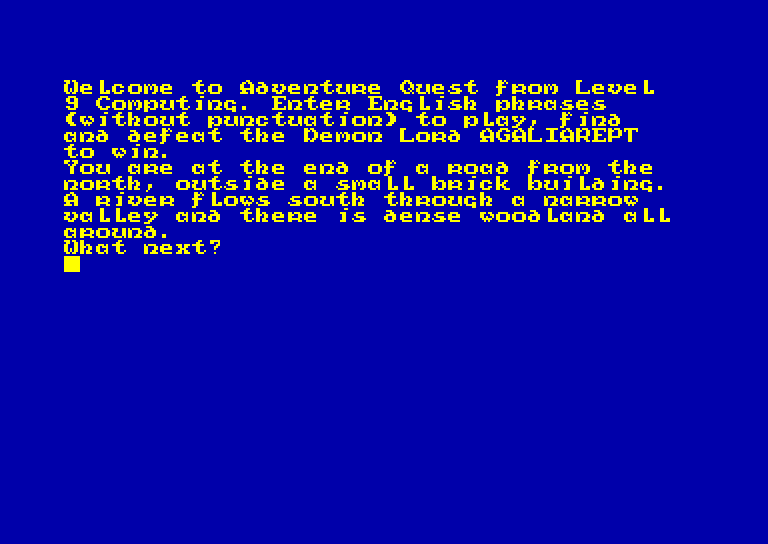 screenshot of the Amstrad CPC game Adventure quest by GameBase CPC