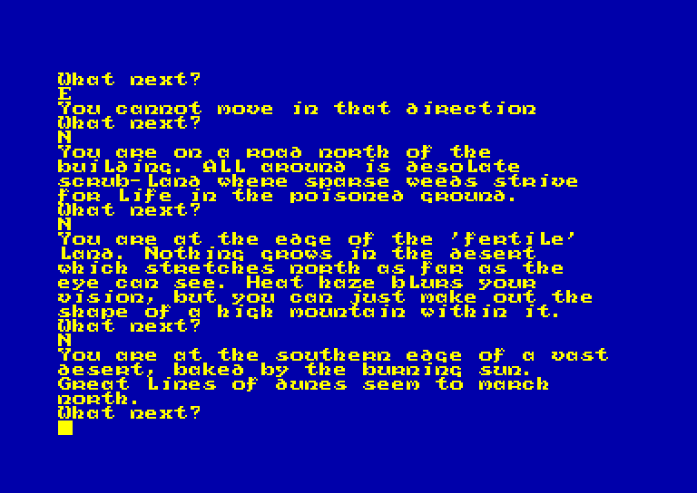 screenshot of the Amstrad CPC game Adventure quest by GameBase CPC