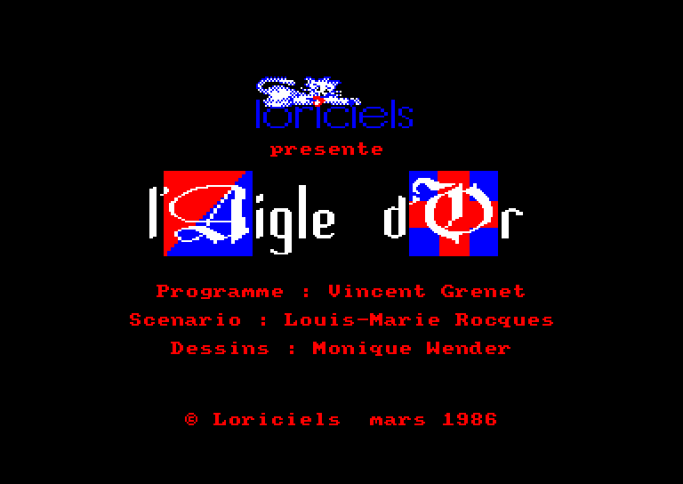 screenshot of the Amstrad CPC game Aigle d'Or (l') by GameBase CPC