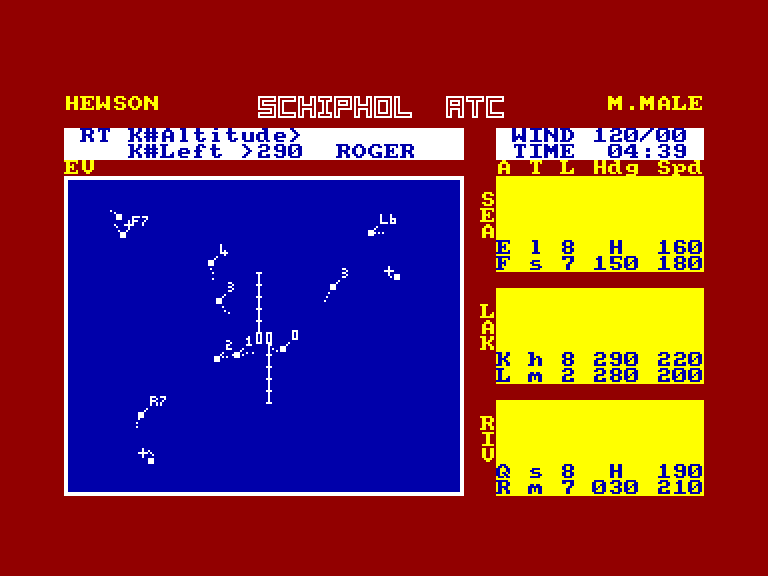 screenshot of the Amstrad CPC game Air Traffic Control by GameBase CPC