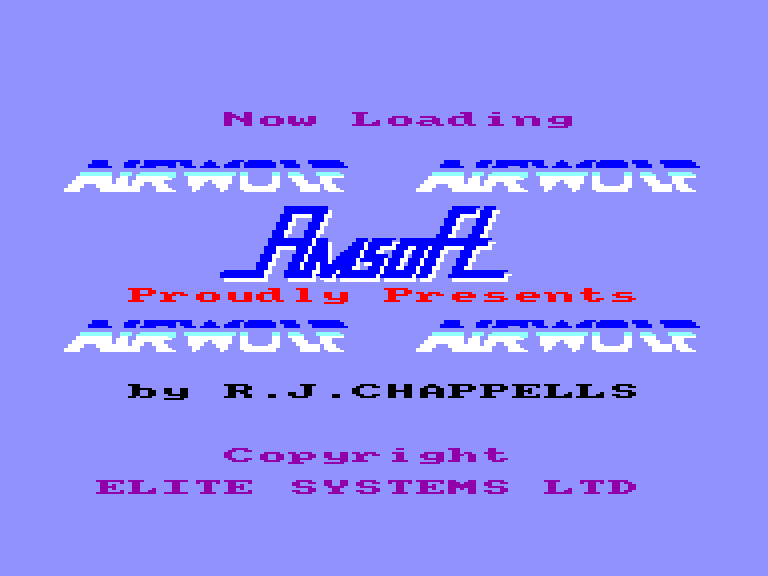 screenshot of the Amstrad CPC game Airwolf by GameBase CPC