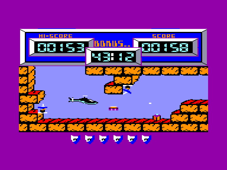 screenshot of the Amstrad CPC game Airwolf by GameBase CPC