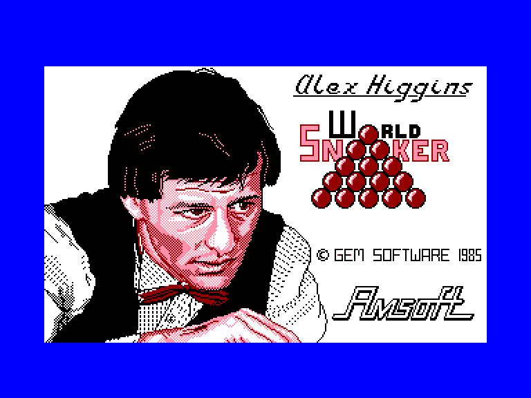 screenshot of the Amstrad CPC game Alex Higgins' World Snooker by GameBase CPC