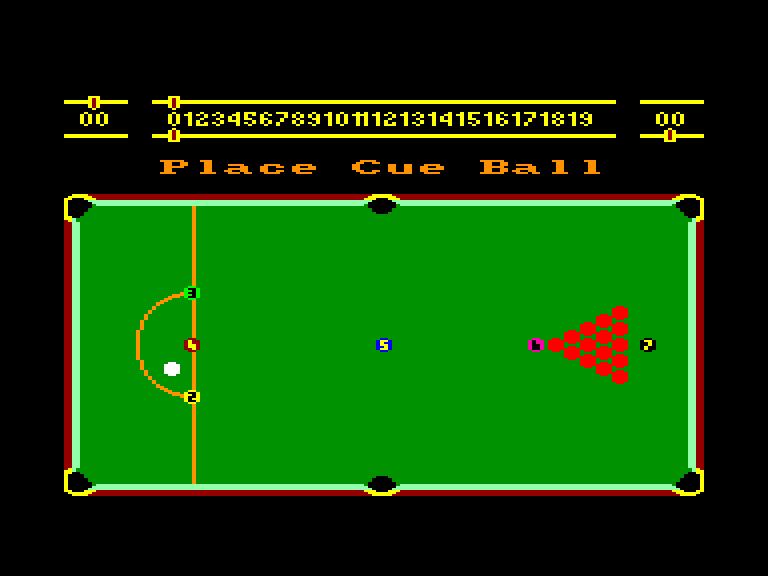 screenshot of the Amstrad CPC game Alex Higgins' World Snooker by GameBase CPC