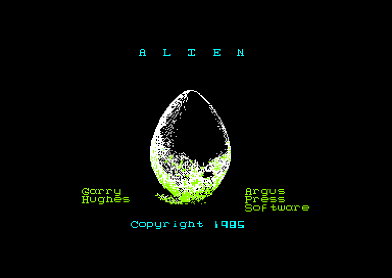 screenshot of the Amstrad CPC game Alien by GameBase CPC