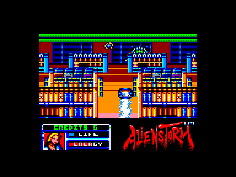 screenshot of the Amstrad CPC game Alien storm by GameBase CPC