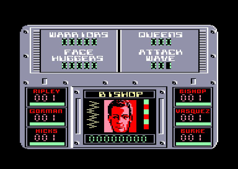 screenshot of the Amstrad CPC game Aliens by GameBase CPC