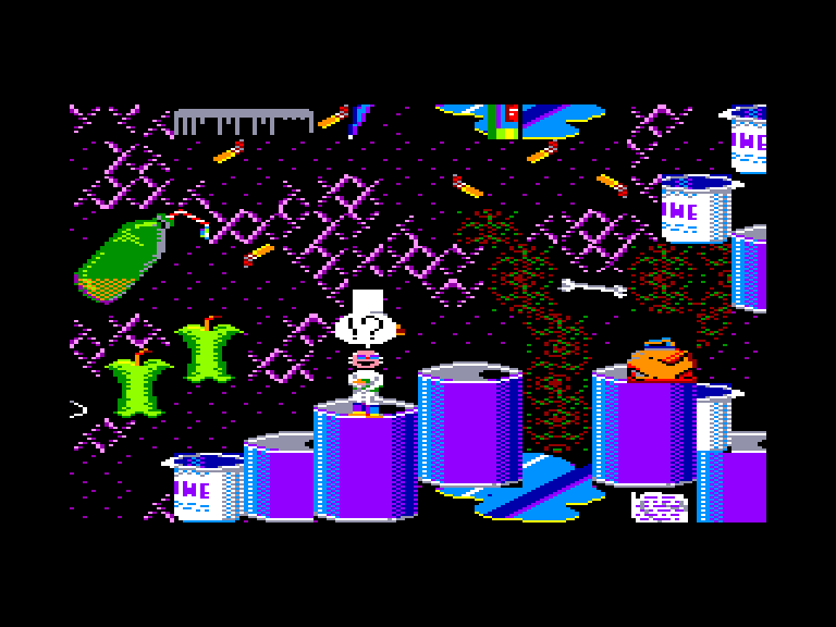 screenshot of the Amstrad CPC game Amazing Shrinking Man (the) by GameBase CPC