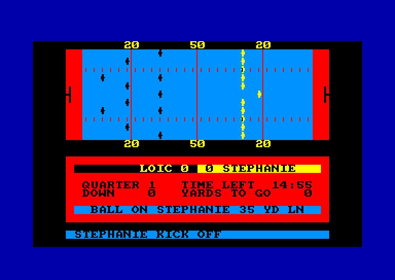 screenshot of the Amstrad CPC game American football by GameBase CPC