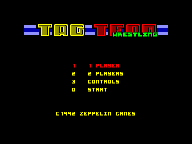 screenshot of the Amstrad CPC game American Tag Team Wrestling by GameBase CPC