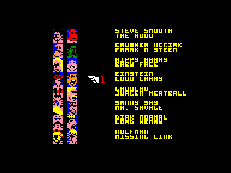 screenshot of the Amstrad CPC game American Tag Team Wrestling by GameBase CPC