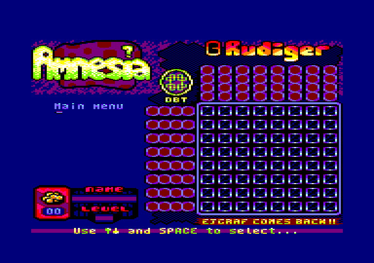 screenshot of the Amstrad CPC game Amnesia by GameBase CPC
