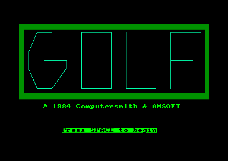 screenshot of the Amstrad CPC game Amsgolf by GameBase CPC